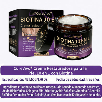 🇪🇸 Hecho y enviado desde España ✨CureVivo® Crema Restauradora de la Piel con Biotina 10-en-1 👑👑👑