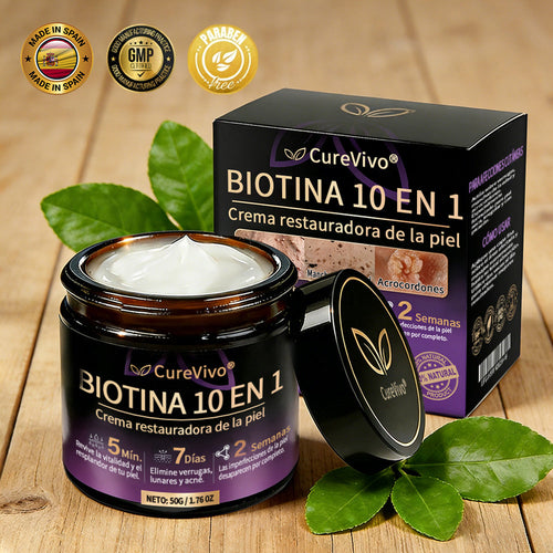 🇪🇸 Hecho y enviado desde España ✨CureVivo® Crema Restauradora de la Piel con Biotina 10-en-1 👑👑👑