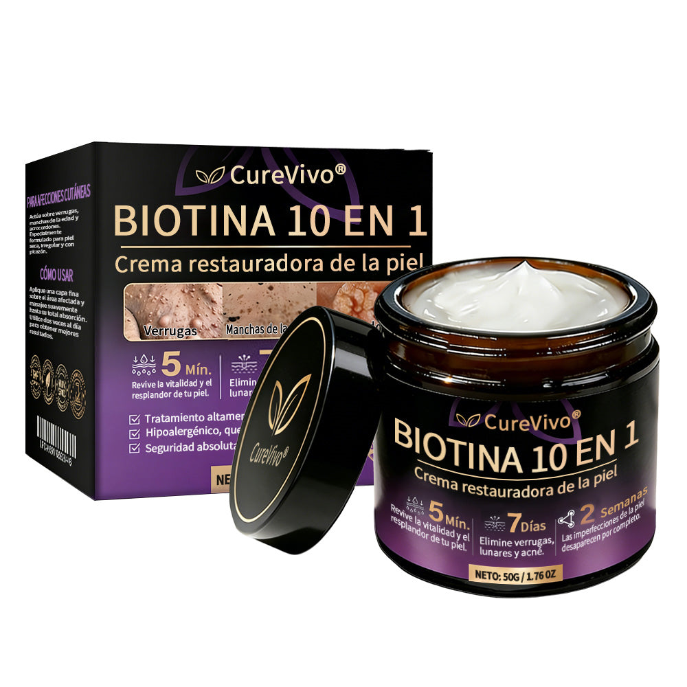 🇪🇸 Hecho y enviado desde España ✨CureVivo® Crema Restauradora de la Piel con Biotina 10-en-1 👑👑👑