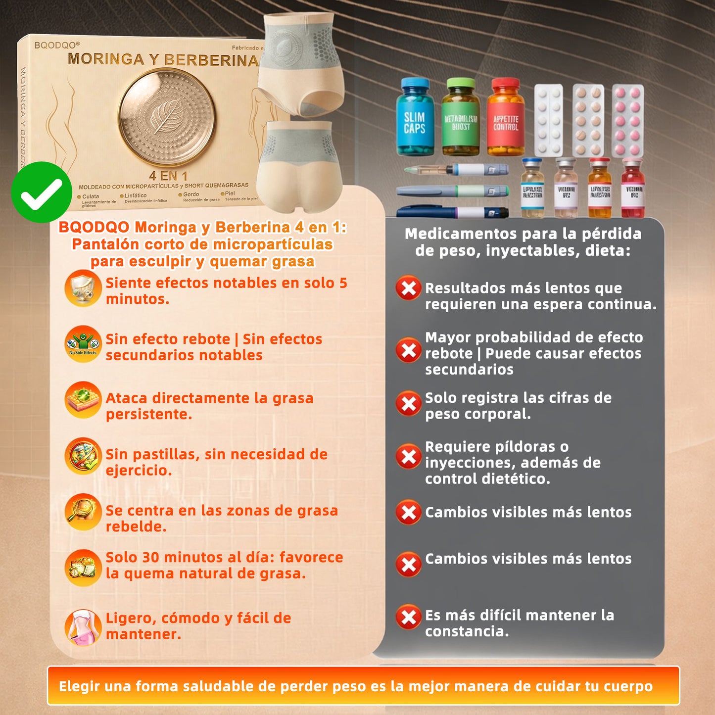 🔴👩‍🍼 Tienda Oficial de la Marca | ✅ BQODQO® 💡2026 Moringa & Berberina 4-en-1 Pantalones Esculpe y Quema Grasa con Micro-Partículas 👍
