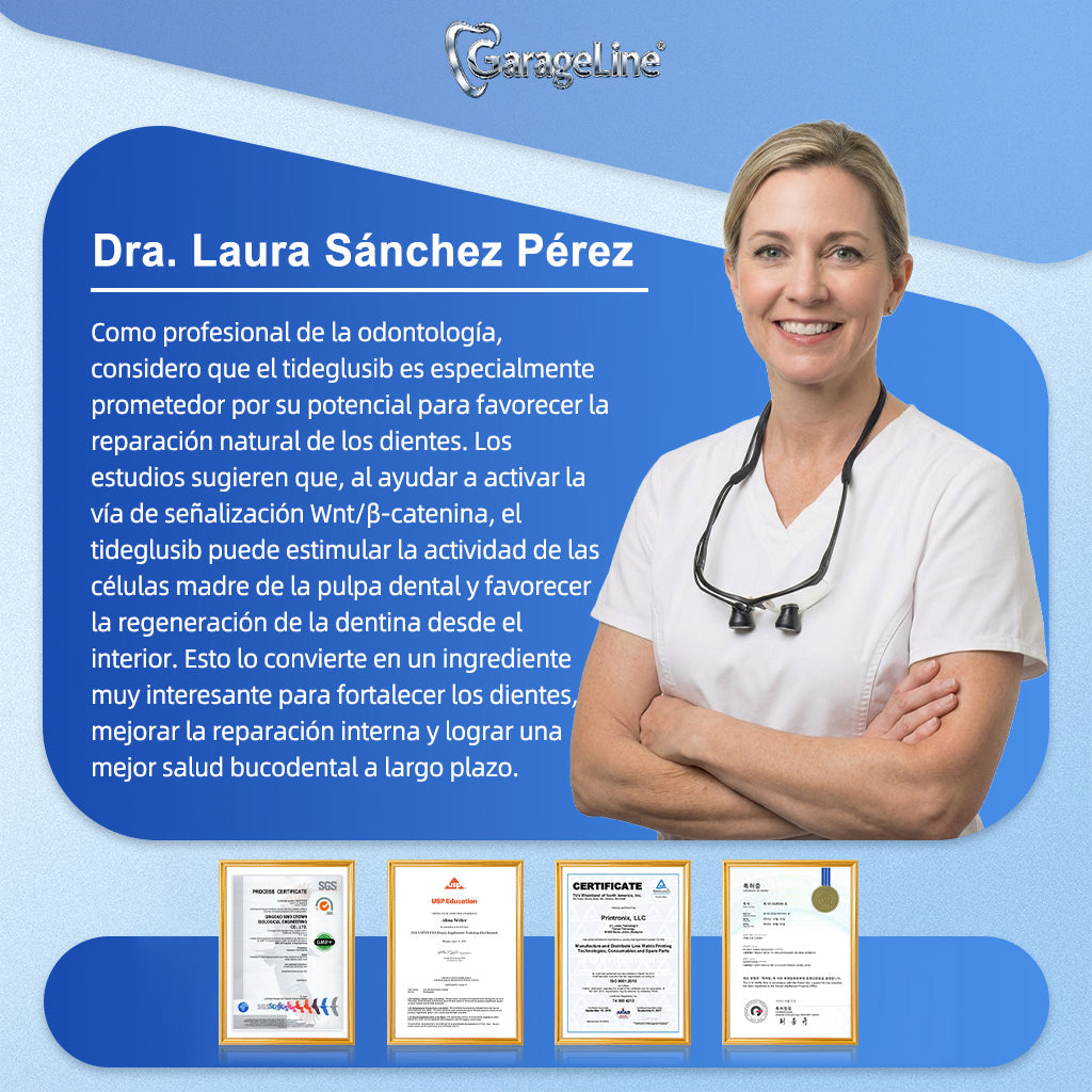 GаrаgеLіnе® 🦷 Tiras Orales de Reparación Rápida de Dientes y Encías con Tideglusib 😁 (Ayuda a reparar los dientes y alivia las molestias en las encías, además de apoyar la salud bucal frente a otros problemas comunes)