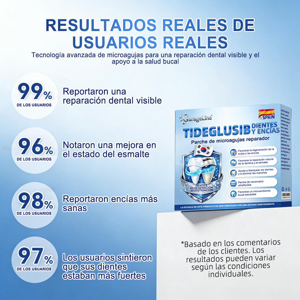 GаrаgеLіnе® 🦷 Tiras Orales de Reparación Rápida de Dientes y Encías con Tideglusib 😁 (Ayuda a reparar los dientes y alivia las molestias en las encías, además de apoyar la salud bucal frente a otros problemas comunes)