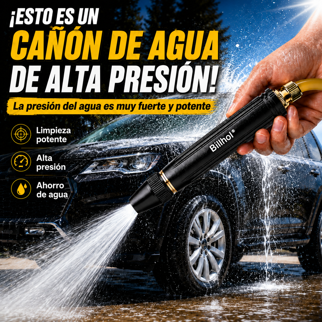 ¡🤩 ¡Último día! Precio más bajo — ¡Solo 6,24 €！🚿丨Billhol®🦾 Pistola de agua de alta presión para el hogar, imprescindible para regar plantas y verduras, y para lavar el coche.💦