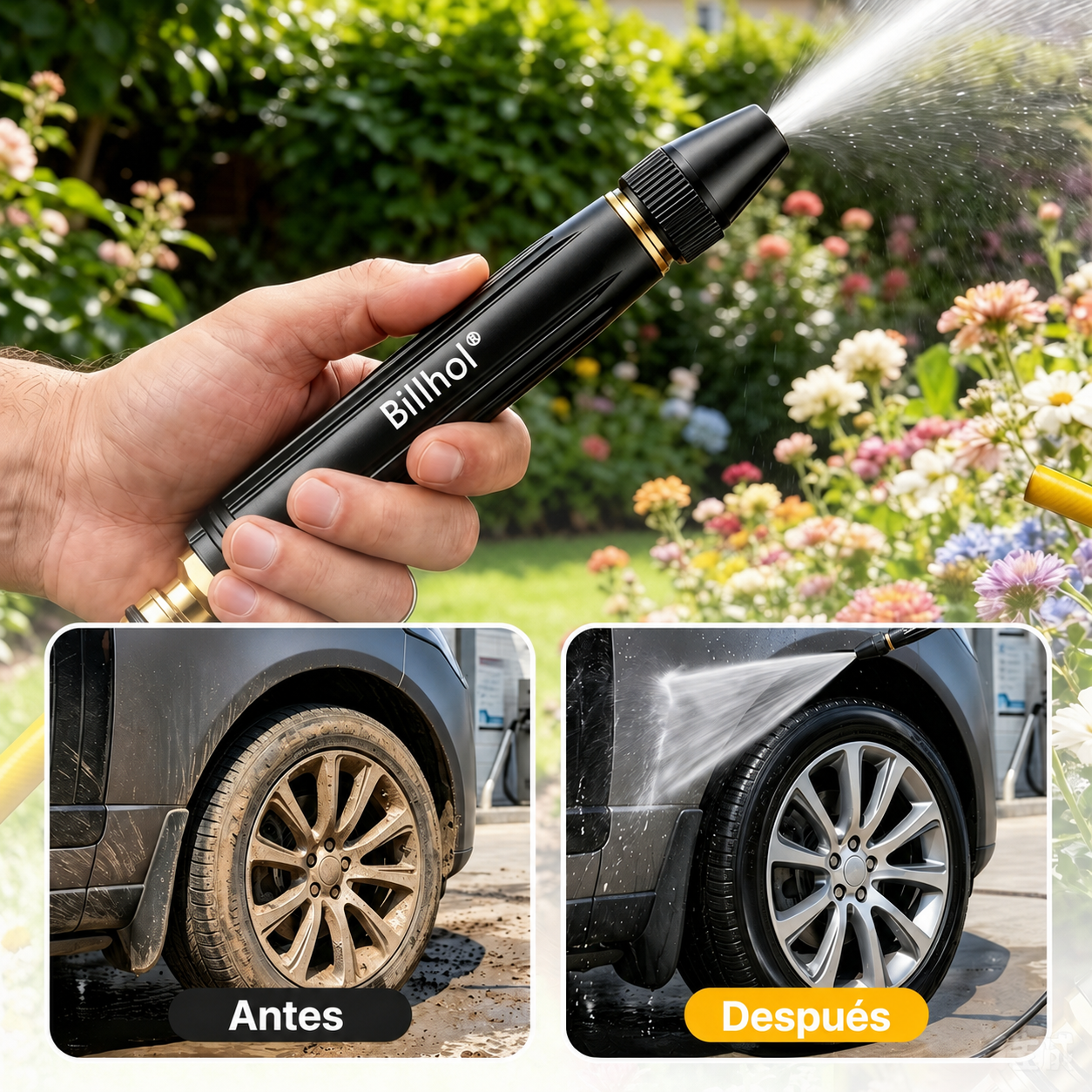 ¡🤩 ¡Último día! Precio más bajo — ¡Solo 6,24 €！🚿丨Billhol®🦾 Pistola de agua de alta presión para el hogar, imprescindible para regar plantas y verduras, y para lavar el coche.💦